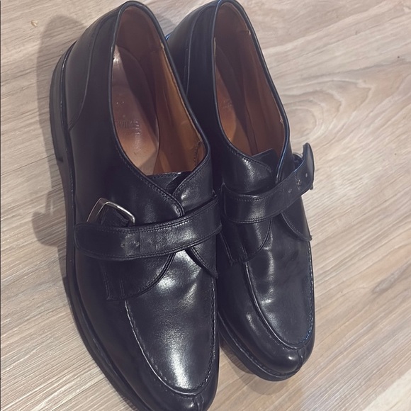 Allen Edmonds Other - Black Leather Slip-On Loafers with Decorative Strap